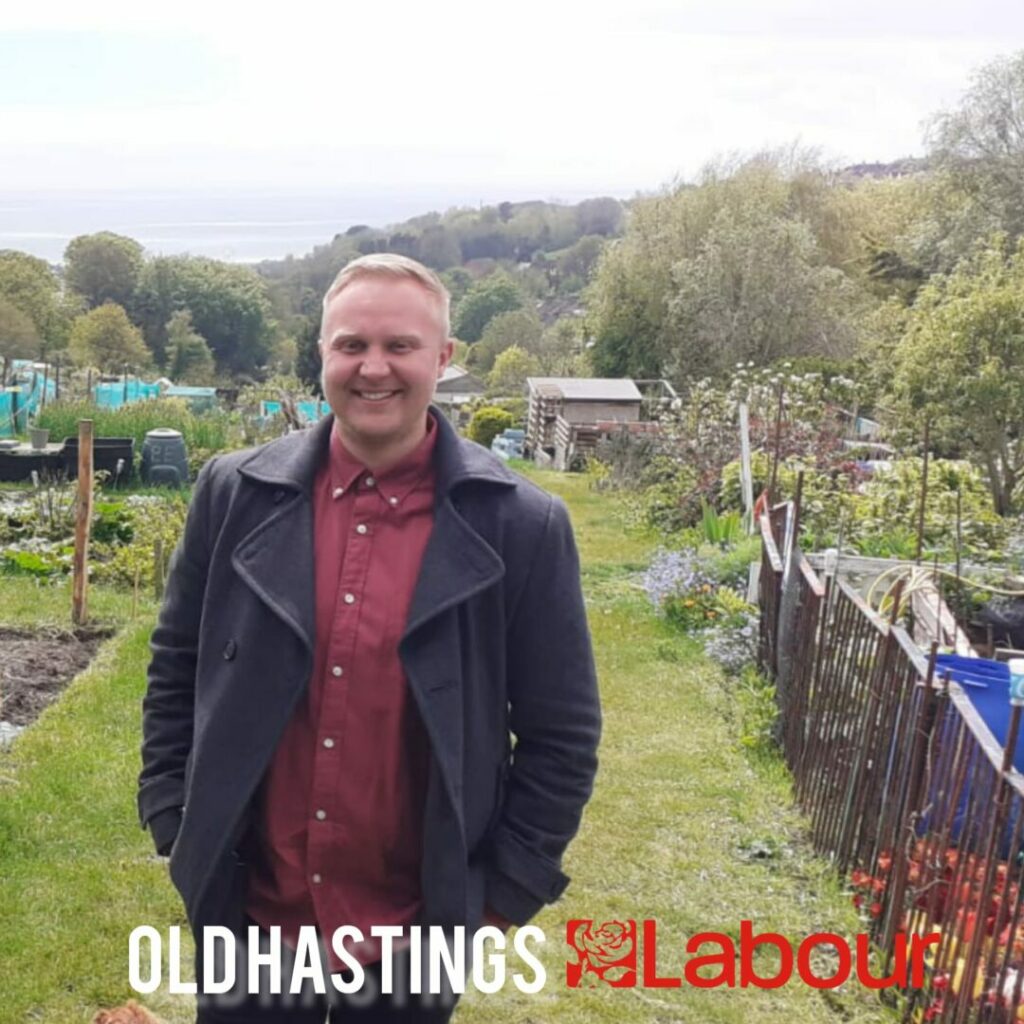 Click photo for link to details about James Bacon, Labour's candidate for Old Hastings Ward in the 2022 local elections to be held on Thursday May 5th