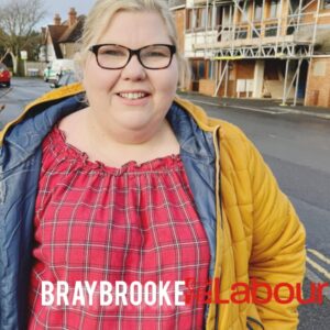 Click photo for link to details about Margi O'Callaghan, Labour's candidate for Braybrooke Ward in the 2022 local elections to be held on Thursday May 5th